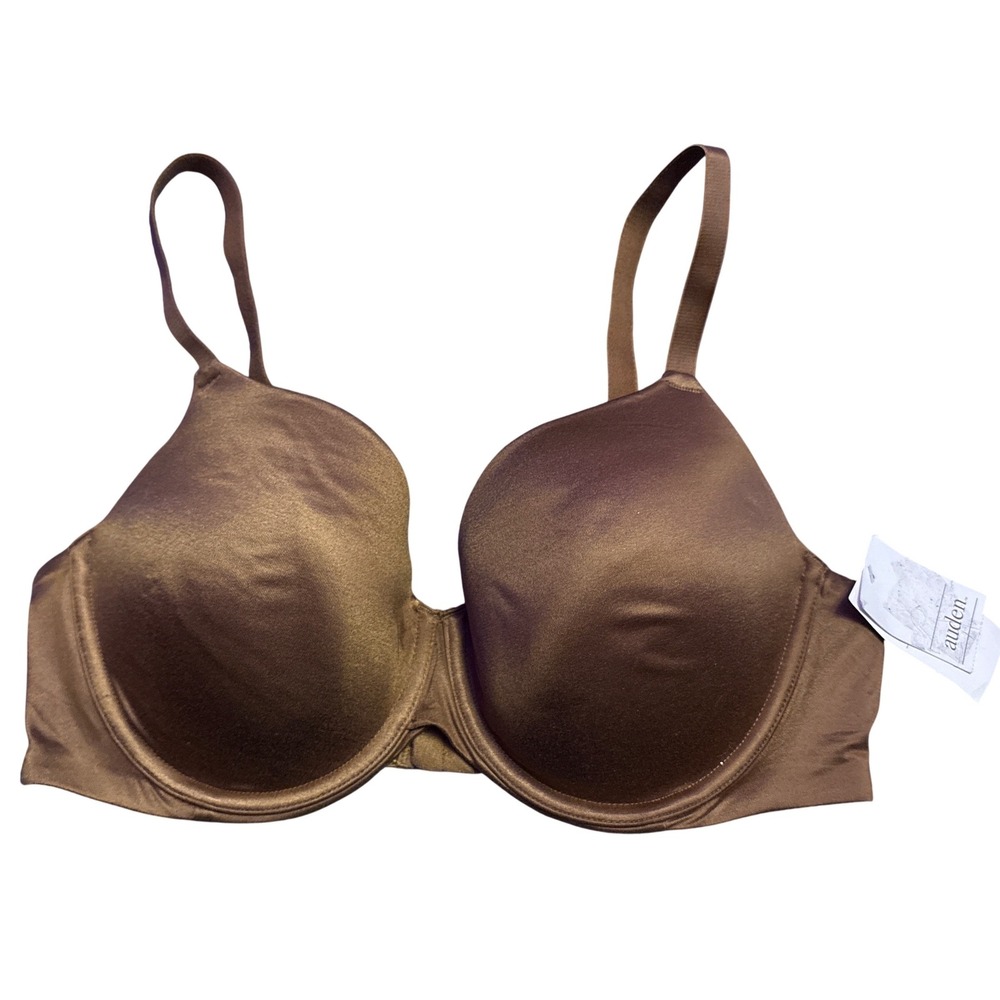 NEW Auden The Icon Brown Lightly Lined Full Coverage T-Shirt Underwire Bra 36D